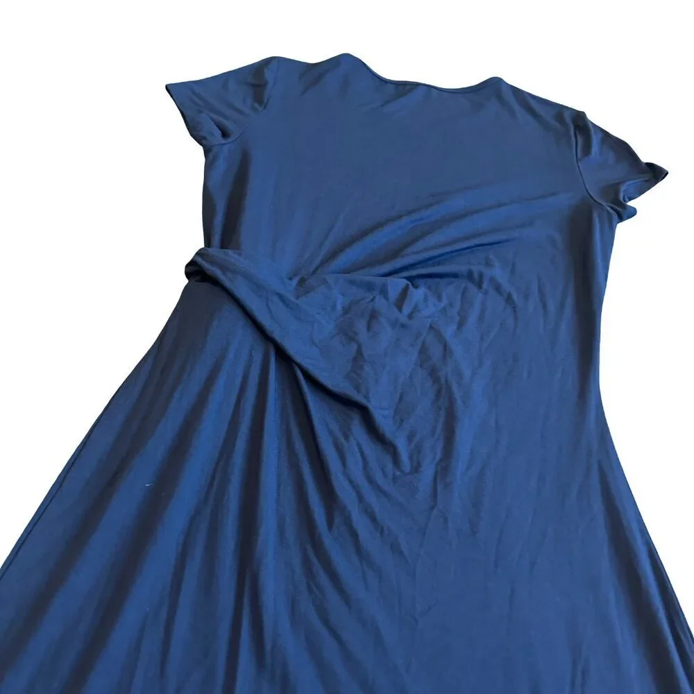 J. McLaughlin Elora Side Tie Sheath Dress Stretch Navy Jersey Size Large Women's